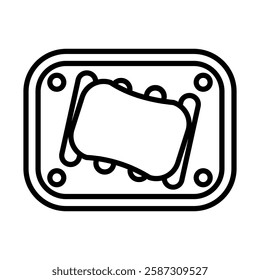 Soap Dish Vector Line Icon Design