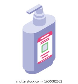 Soap dispenser icon. Isometric of soap dispenser vector icon for web design isolated on white background