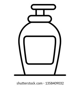 Soap dispenser icon. Outline soap dispenser vector icon for web design isolated on white background