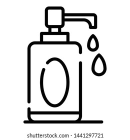 Soap dispenser icon. Outline soap dispenser vector icon for web design isolated on white background