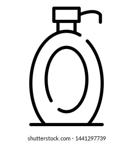 Soap dispenser icon. Outline soap dispenser vector icon for web design isolated on white background