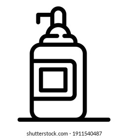 Soap dispenser icon. Outline soap dispenser vector icon for web design isolated on white background