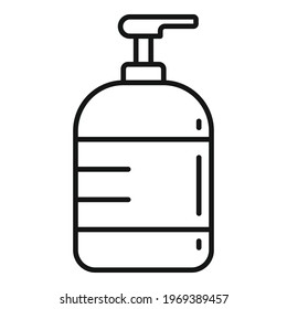 Icono del dispensador de jabón. Esquema Icono vector dispensador de jabón para diseño web aislado en fondo blanco