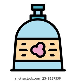 Soap dispenser icon outline vector. Liquid bottle. Wash product color flat