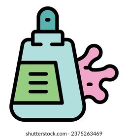 Soap dispenser icon outline vector. Coconut cosmetic. Cream milk color flat