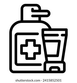Soap dispenser icon outline vector. Fitness care. Exercise plan care
