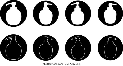 soap dispenser icon set isolated on white background. vector illustration