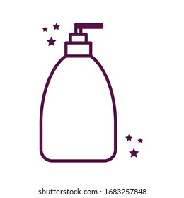 soap dispenser line style icon design, Cleaning service wash home hygiene equipment domestic interior housework and housekeeping theme Vector illustration