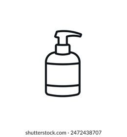 Soap dispenser linear icon. Line customizable illustration. Contour symbol. Vector isolated outline drawing. Editable stroke