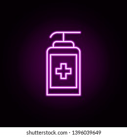 Soap dispenser neon icon. Elements of medical set. Simple icon for websites, web design, mobile app, info graphics