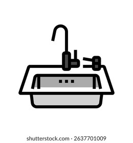 soap dispenser on sink color icon vector. soap dispenser on sink sign. isolated symbol illustration