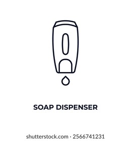 soap dispenser outline icon. Linear vector from kitchen concept. Thin line soap dispenser icon isolated on white background