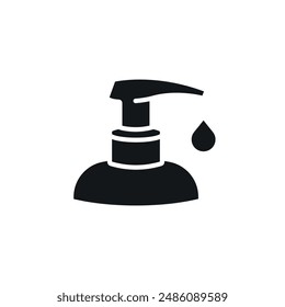 Soap dispenser simple glyph icon. Vector solid isolated black illustration.