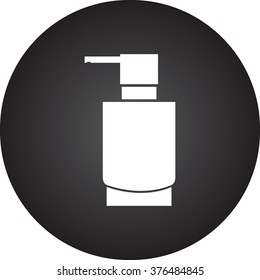 Soap dispenser simple icon on colorful round background