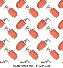 Soap dispenser. Vector concept in doodle and sketch style. Hand drawn illustration for printing on T-shirts, postcards. Seamless pattern for textile, paper wrap.