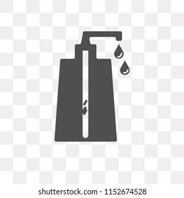 Soap dispenser vector icon isolated on transparent background, Soap dispenser logo concept