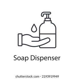 Soap Dispenser vector outline Icon Design illustration. Miscellaneous Symbol on White background EPS 10 File