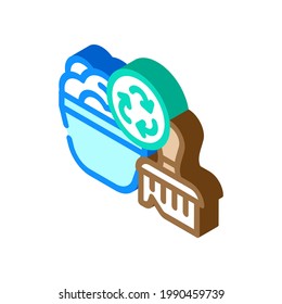 dispensador de jabón cero desperdicios isométricos vector de ícono. señal de basura cero dispensador de jabón. ilustración de símbolo aislado