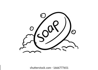 soap doodle icon vector hand drawing 