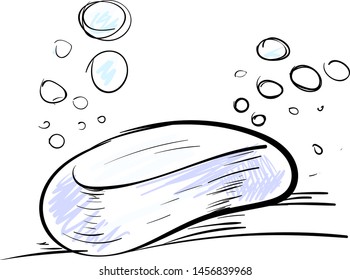 Soap drawing, illustration, vector on white background