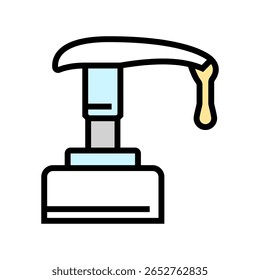 soap droplet falling from nozzle color icon vector. soap droplet falling from nozzle sign. isolated symbol illustration