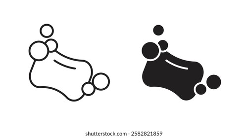 Soap filled and outlined icons vectors on white background