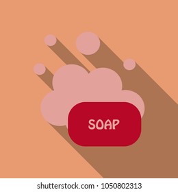 Soap flat icon, soap bubbles, vector illustration with shadow