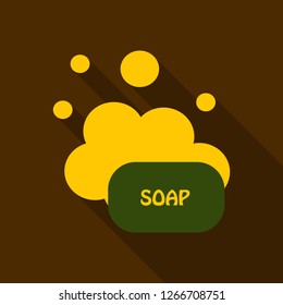 Soap flat icon, soap bubbles, vector illustration with shadow
