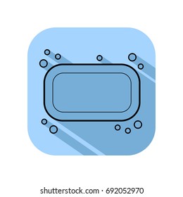 Soap. Flat icon of hygiene and beauty products. Object for design