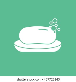 Soap Flat Icon On Green Background