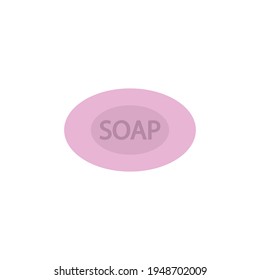 Icono plano de jabón en fondo blanco