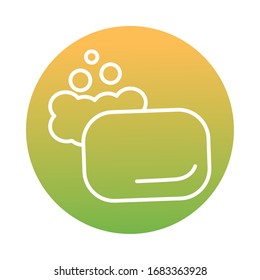 jabón con estilo de bloque de espuma icono ilustración vectorial diseño