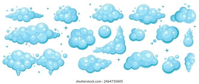 Soap foam bubbles for bath set