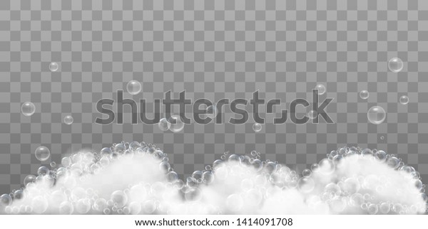 Soap Foam Bubbles On Transparent Background Stock Vector Royalty Free