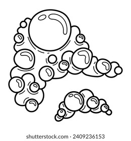 Soap foam bubbles sketch. Hygiene, cleanliness, spa. Hand drawn line art illustration.