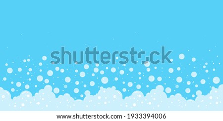 Soap foam bubbles vector background, cartoon suds pattern. Abstract illustration