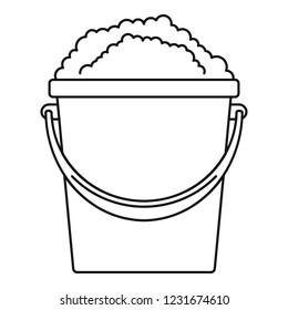 Soap foam bucket icon. Outline soap foam bucket vector icon for web design isolated on white background