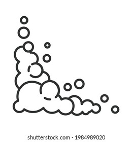 Seifenschaumwolke mit Blasen. Illustration von Suds, Schaum, Rauch, Shampoo, Gel und Reinigungsmittel. Flaches Vektorsymbol.