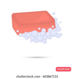 Soap with foam color flat icon for web and mobile design