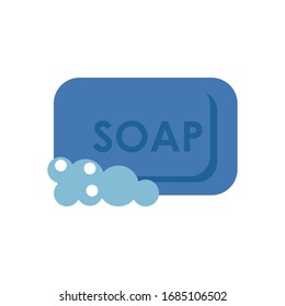 jabón con icono de espuma plana ilustración vectorial diseño