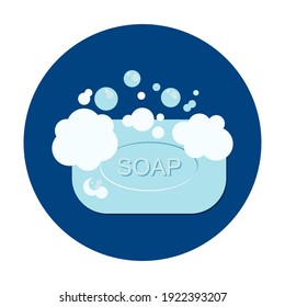 Soap with foam icon design. Vector illustration.