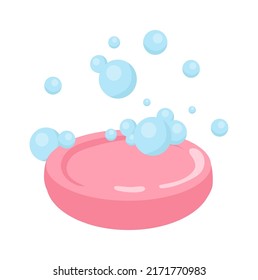Soap with foam icon. Vector illustration