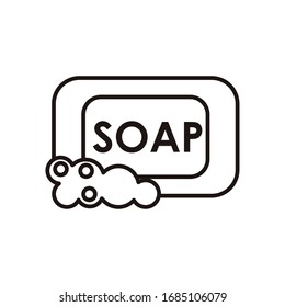 jabón con estilo de línea de espuma icono ilustración vectorial diseño