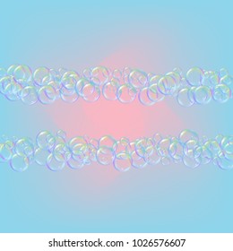 Soap foam on gradient background