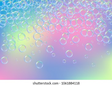 Soap Foam On Gradient Background Realistic Stock Vector (Royalty Free ...