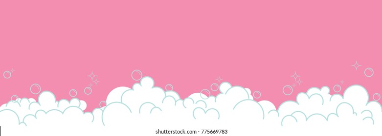 Soap foam overlying on the background of pink color. Eps.10, vector.illustration.