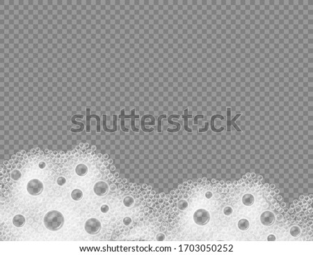 Soap foam overlying on the background. Vector illustration. Eps 10.