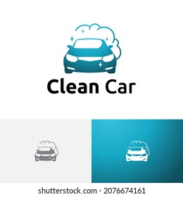 Soap Foam Sparkling Clean Car Wash Carwash Service Logo