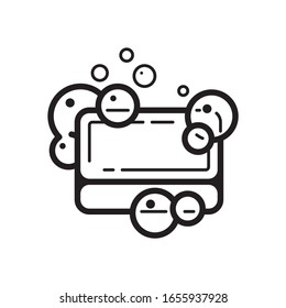 Soap and foam vector icon