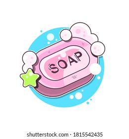 Soap with foam Vector Illustration Suitable For Greeting Card, Poster Or T-shirt Printing.